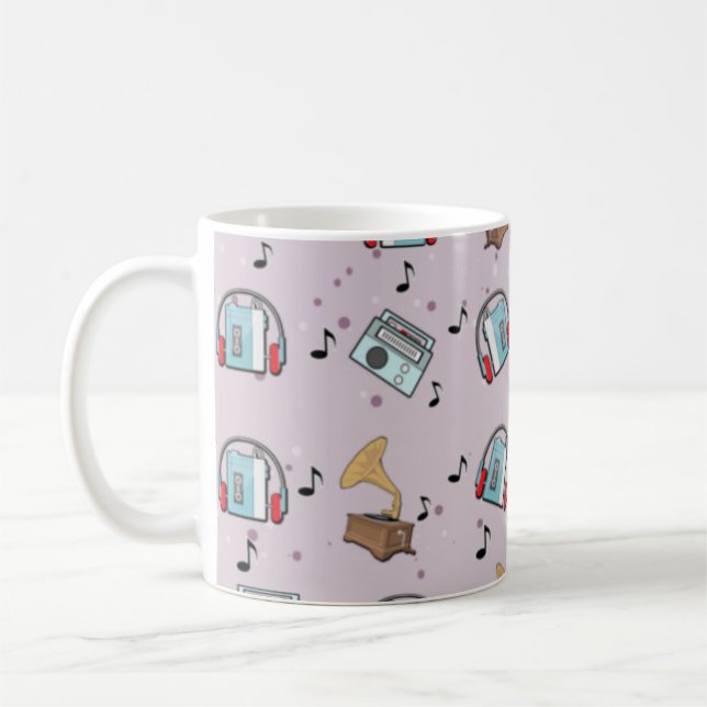 Musikgeräte-Muster Kaffeetasse (Links)