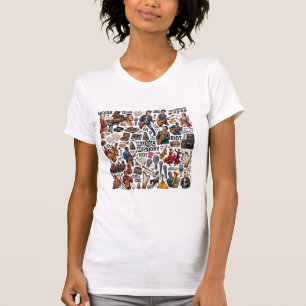 Musikgeschichte & Genres Collage Kunst - Retro, Pu T-Shirt