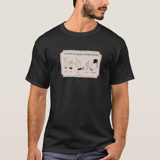 Musikgeschichte Inspirierte Musikschätzungsbeziehu T-Shirt (Vorderseite)