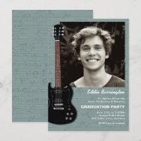 Musikgitarre Foto Graduation Party Einladung
