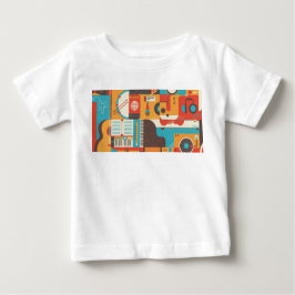 Musikgitarre Piano Farbenfroh Baby T-shirt