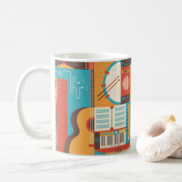 Musikgitarre Piano Farbenfroh Kaffeetasse