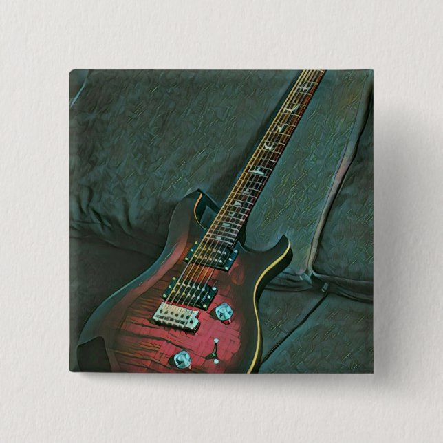 Musikgitarrist liebt Geschenk Button (Vorderseite)