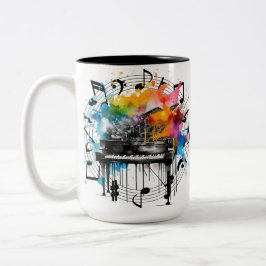 Musikgrafik Zweifarbige Tasse