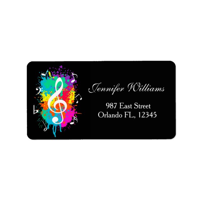 Musikgrunge Adressaufkleber (Vorne)
