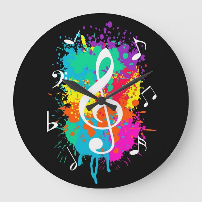 Musikgrunge Große Wanduhr (Vorderseite)