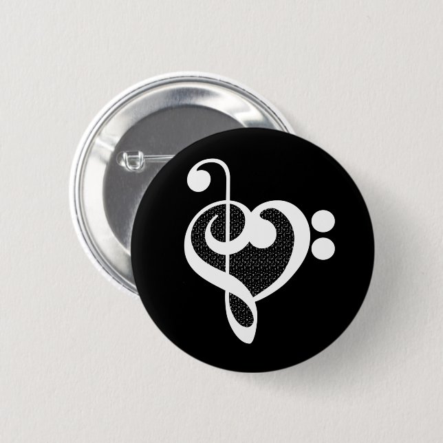 Musikherz - I Liebe Music Button (Vorne & Hinten)
