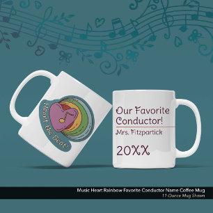 Musikherz Rainbow Favoritenname Kaffeetasse