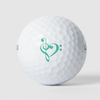 Musikherz Treble Bass Clef Herz - Biskaya Green Golfball