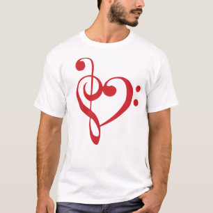 Musikherz Treppenhaus Bass Clef Herzstück T-Shirt