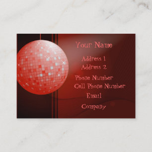 Musikindustrie-Karte - roter Disco-Ball Visitenkarte