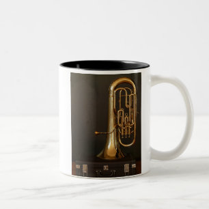 Musikinstrument aus Euphonium mit Notation Zweifarbige Tasse