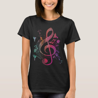 Musikinstrument Birds Treble Clef T-Shirt