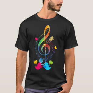 Musikinstrument Birds Treble Clef T-Shirt