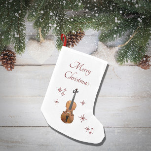 Musikinstrument Geige Schneeflocken Weihnachten Kleiner Weihnachtsstrumpf