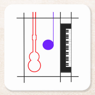 Musikinstrument Rechteckiger Pappuntersetzer