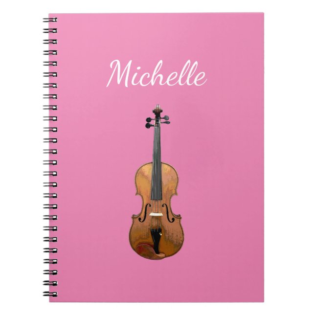 Musikinstrument Violin Girly Pink Notizblock (Vorderseite)