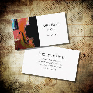 Musikinstrument Violin Performer Business Card Visitenkarte