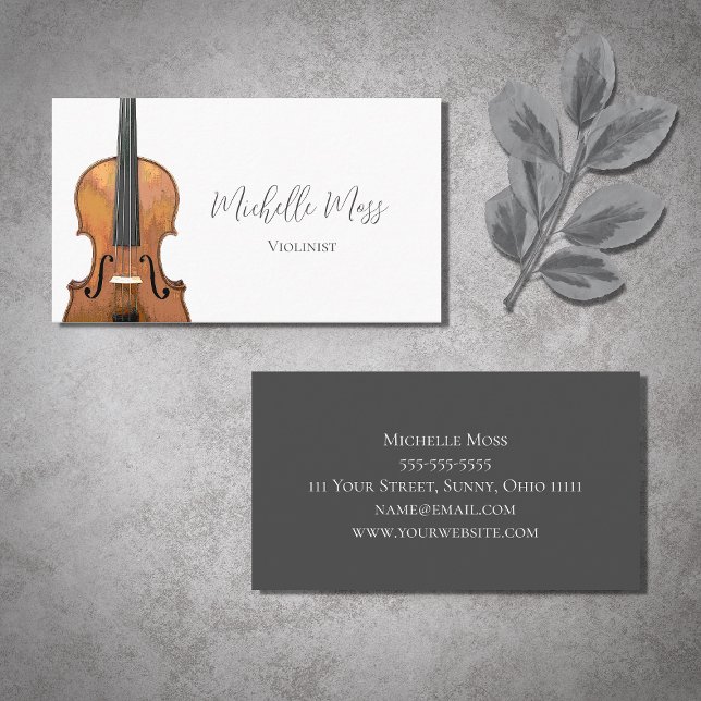 Musikinstrument Violin Violinist Elegant Visitenkarte (Von Creator hochgeladen)