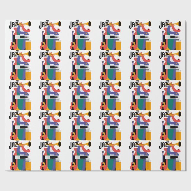 Musikinstrumente Design Geschenkpapier (Flach)