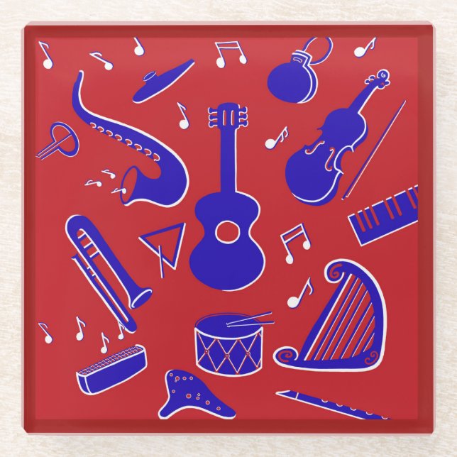 Musikinstrumente Glasuntersetzer (Vorderseite)