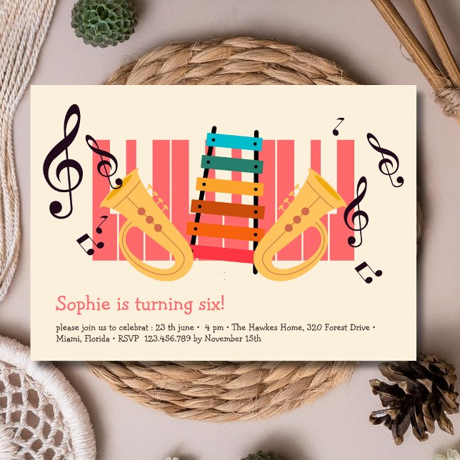 Musikinstrumente Kindergeburtstag Einladung (Von Creator hochgeladen)