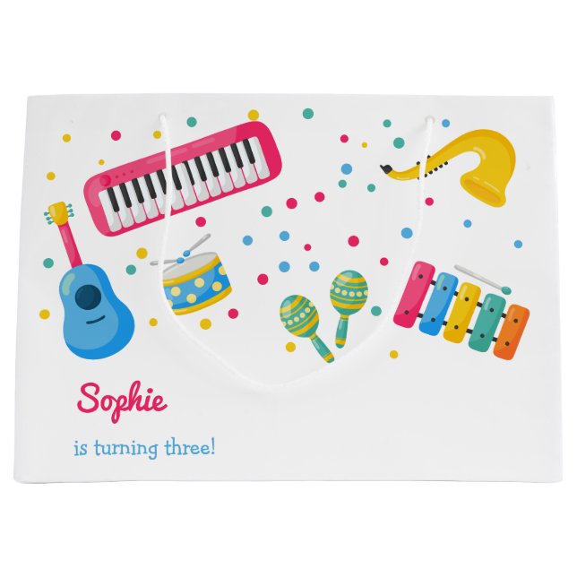 Musikinstrumente Kindergeburtstag Große Geschenktüte (Vorderseite)