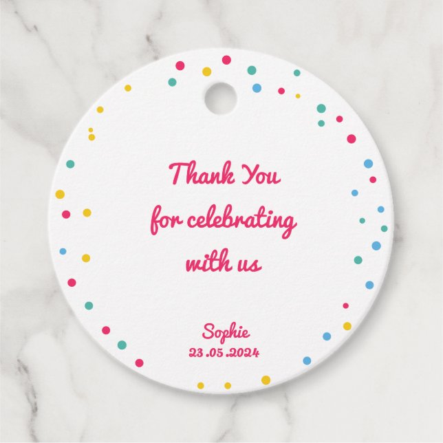 Musikinstrumente Kindergeburtstag Vielen Dank Geschenkanhänger (Vorderseite)