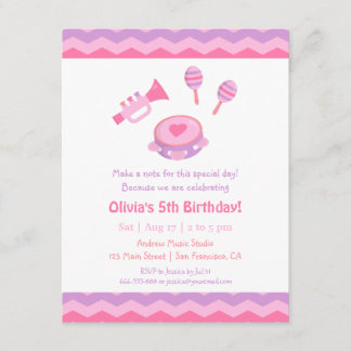 Musikinstrumente Mädchen Einladungen zur Geburtsta
