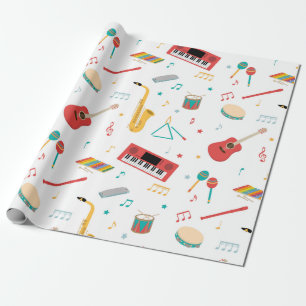 Musikinstrumente Musik Thema Muster Geschenkpapier