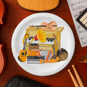 Musikinstrumente Musikpapier-Teller Pappteller