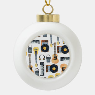 Musikinstrumente: Nahtlose Wasserfarbe Keramik Kugel-Ornament