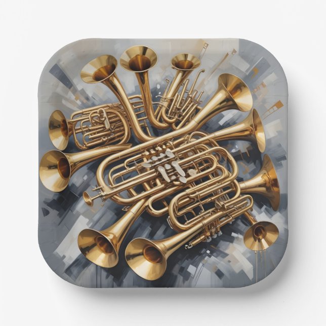 Musikinstrumente Pappteller (Vorderseite)