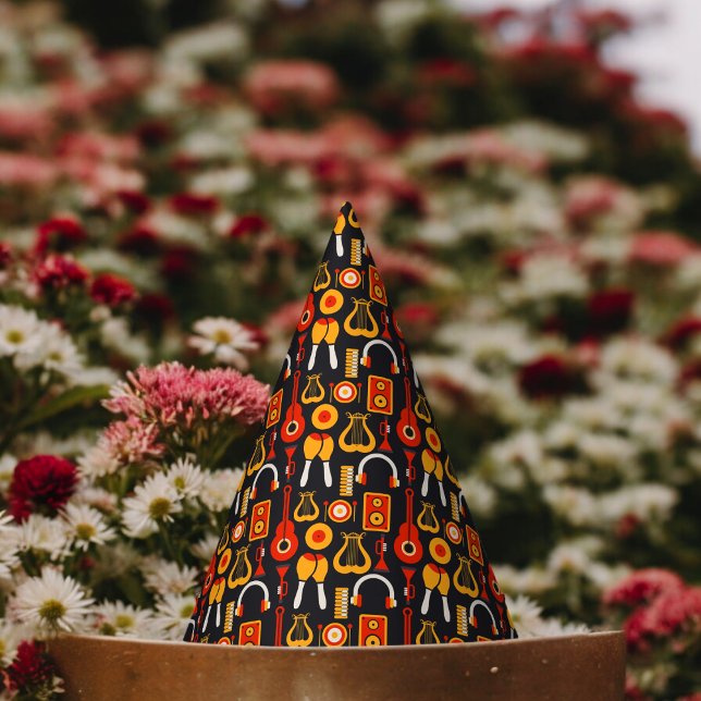 Musikinstrumente Partyhütchen (music instrument Paper party hat, Kids,adults,party birthday hat,Baby Shower,wedding,celebration hat)