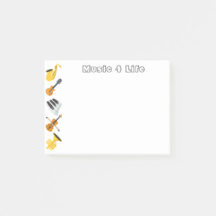 Musikinstrumente Post-it Klebezettel
