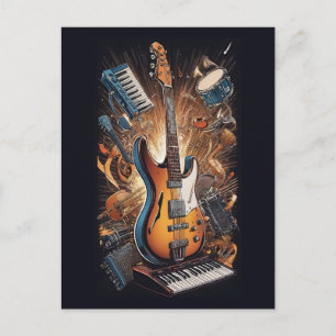 Musikinstrumente Postkarte