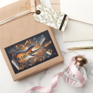 Musikinstrumente Rechteckiger Aufkleber