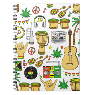 Musikinstrumente: Reggae - nahtloser Hintergrund Notizblock