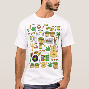 Musikinstrumente: Reggae - nahtloser Hintergrund T-Shirt