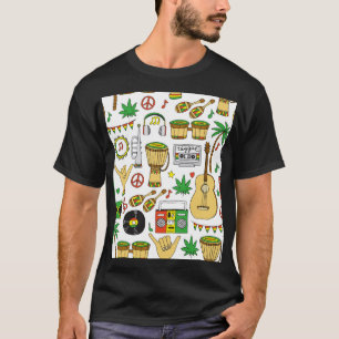 Musikinstrumente: Reggae - nahtloser Hintergrund T-Shirt