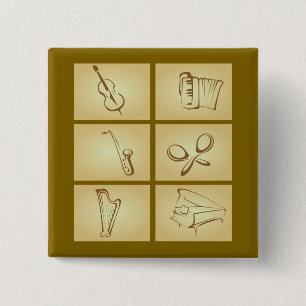 Musikinstrumente Skizze Button