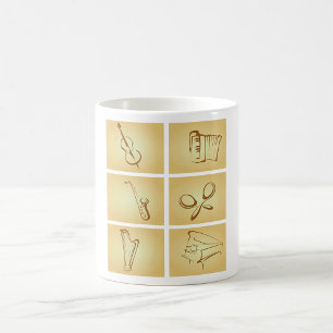Musikinstrumente Skizze Kaffeetasse