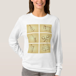 Musikinstrumente-Skizze T-Shirt