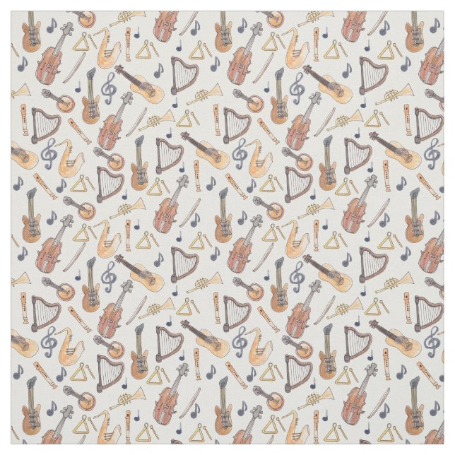 Musikinstrumente Stoff (Muster)