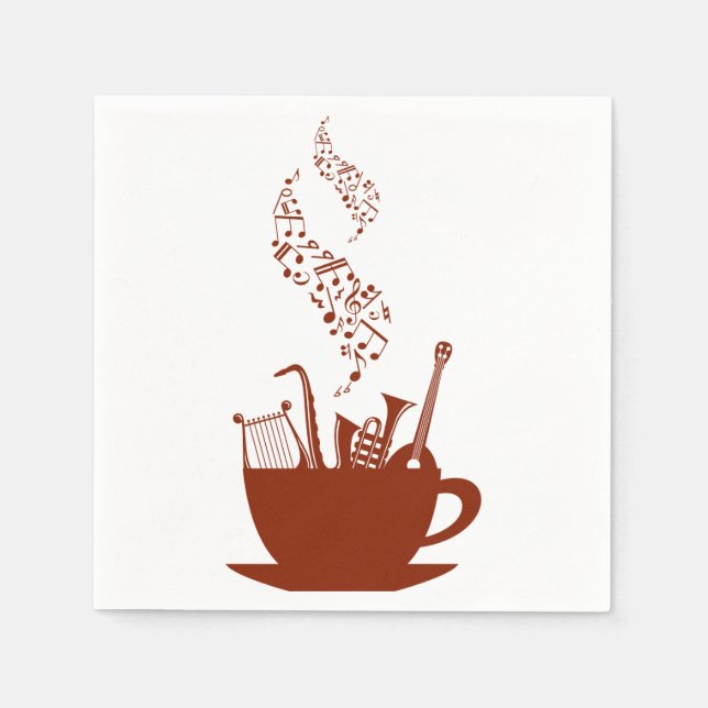Musikinstrumente und Notizbuch Napkins Serviette (Vorderseite)