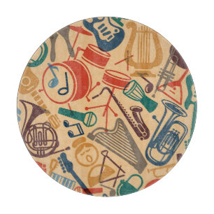 Musikinstrumente Vintag nahtlos Hintergrund Schneidebrett