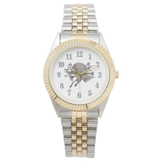 Musikinstrumente Vintage Musiker Armbanduhr (Vorderseite)