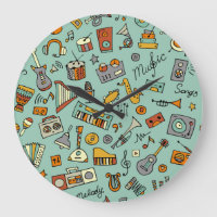 Musikinstrumente, Vintages Skizzenmuster.