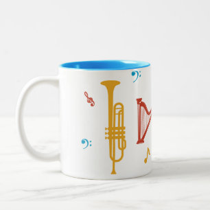 Musikinstrumente Zweifarbige Tasse