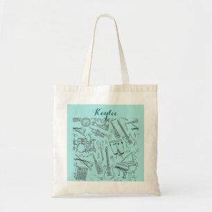 Musikinstrumentenblatt Musik Tote Bag Tragetasche